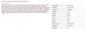 Floris Legere - Alaviana 2012 (Calatayud) - Jancis Robinson Review